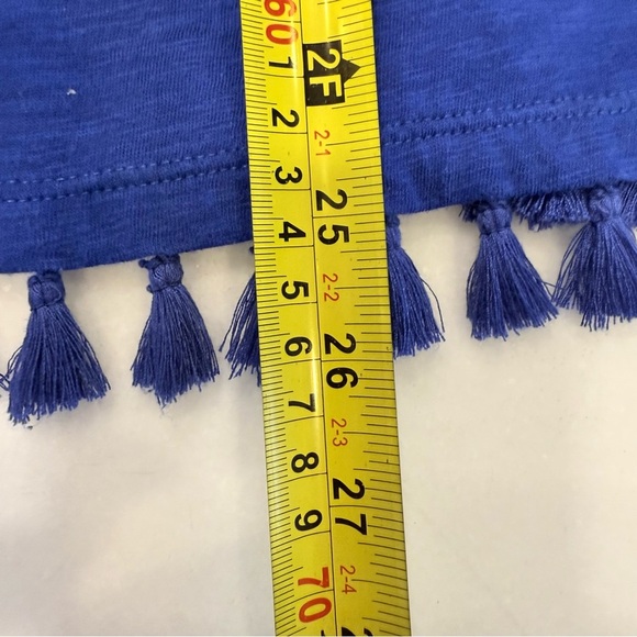 Lilly Pulitzer LOT OF 2 Tops Sleeveless 1- White 1- Blue Fringe Trim Sz M - Picture 14 of 16